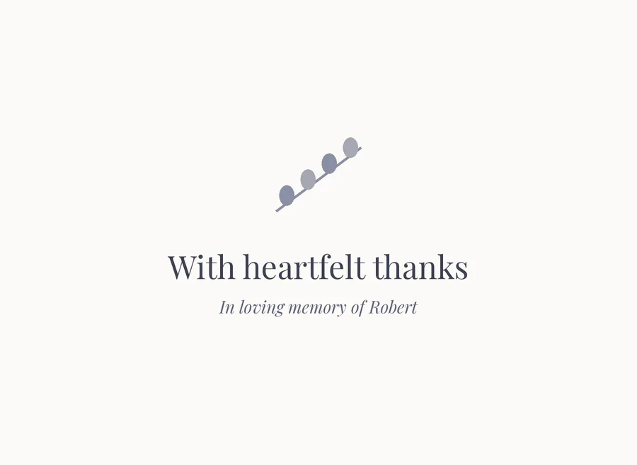 Simple sympathy acknowledgment card